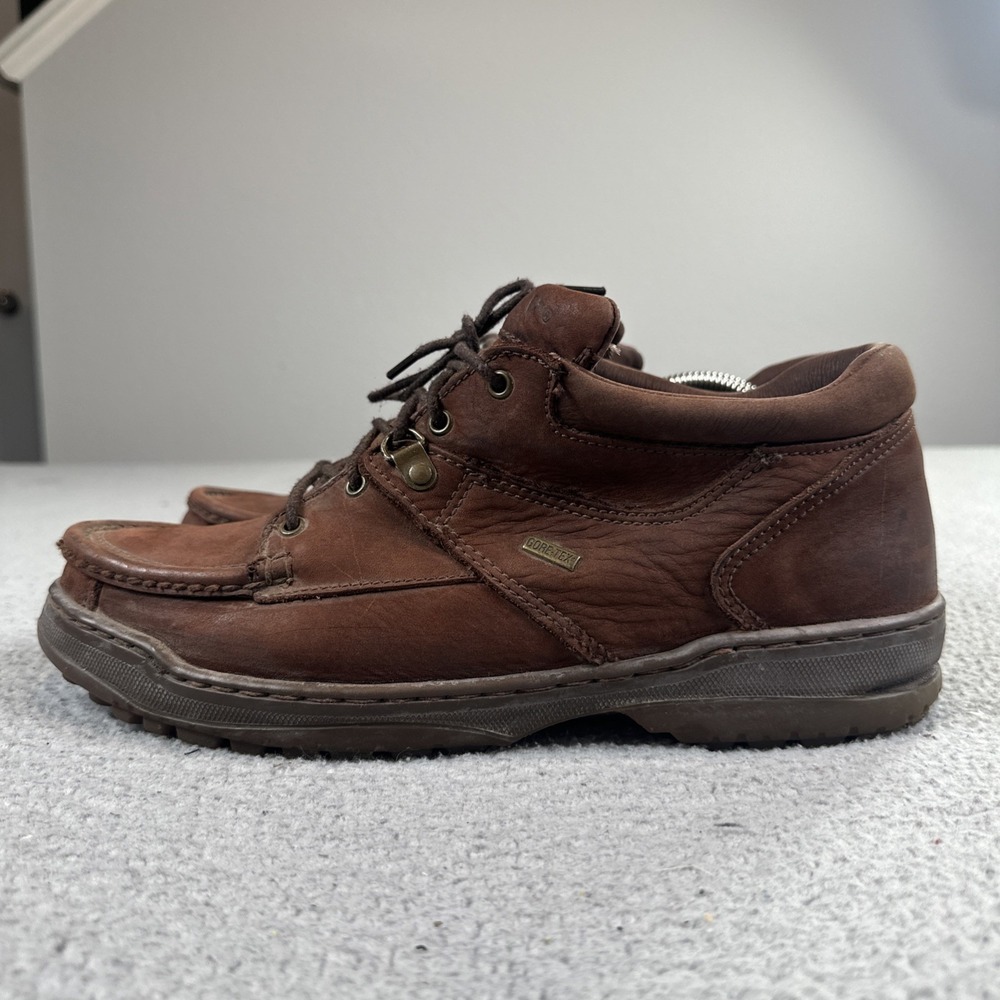 Rocky Gore Tex Boots Men 11.5 W Brown Leather Lace Up Moc Toe Work Bootie Lined